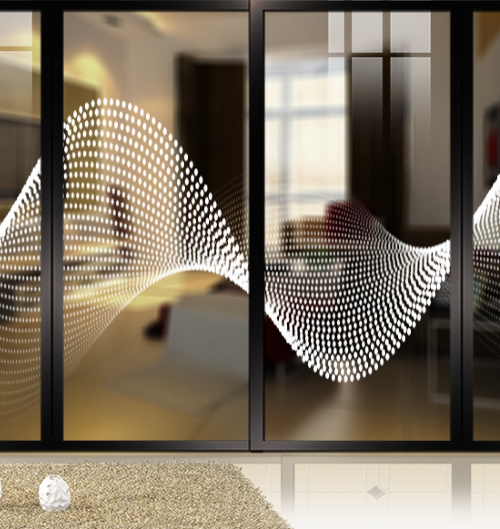 Decal dán kính nghệ thuật 3d trong suốt glass174