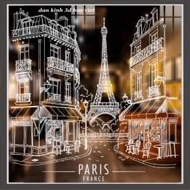 Decal dán kính nghệ thuật 3d trong suốt glass176