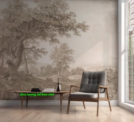 Giấy dán tường phòng khách cổ điển n2005-321