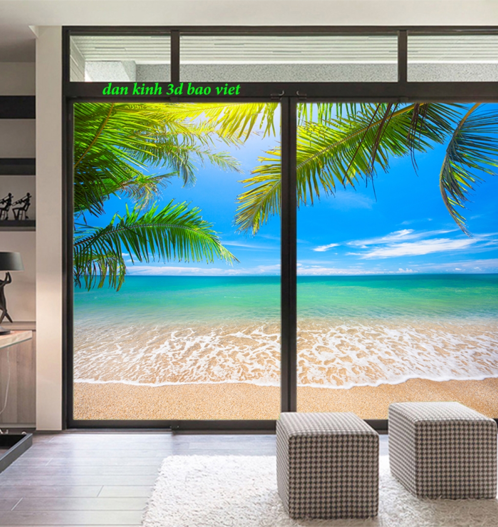 Tranh dán kính 3d 2 mặt phong cảnh s314