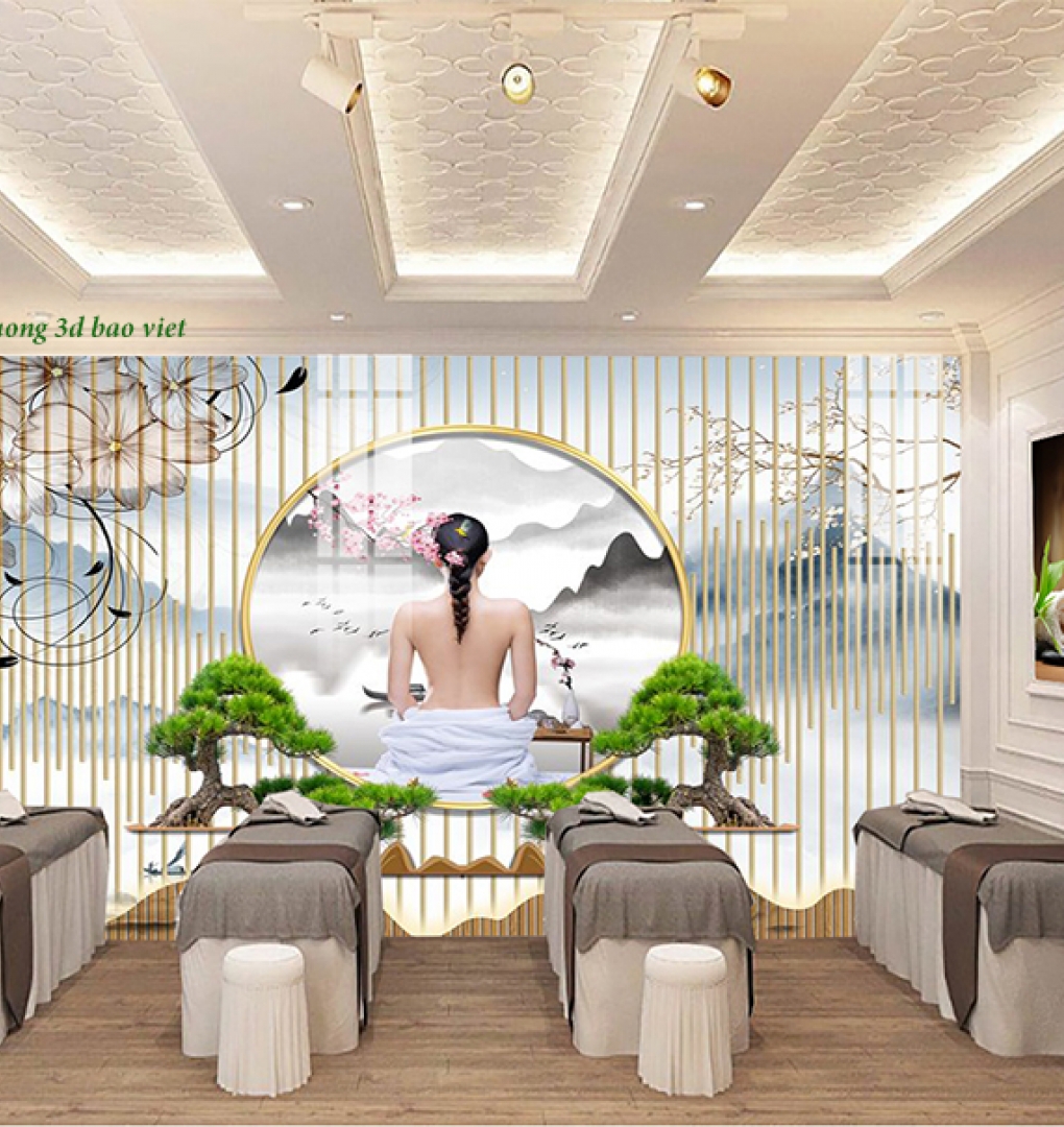 Tranh dán tường 3d tiệm nails spa n2005-305