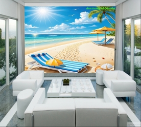 Tranh dán tường phong cảnh biển s311