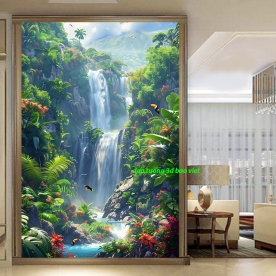 Tranh dán tường thác nước 3d k610