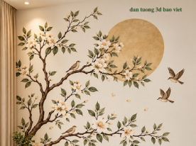 Giấy dán tường lá cây a006