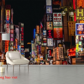 Tranh dán tường 3d cho quán cafe fm493