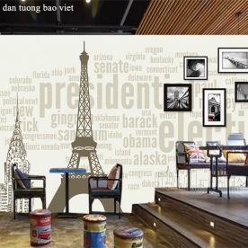 Tranh dán tường cho quán cafe fm491