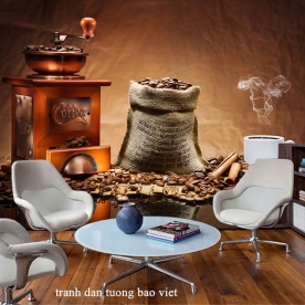 Tranh dán tường cho quán cafe fm499