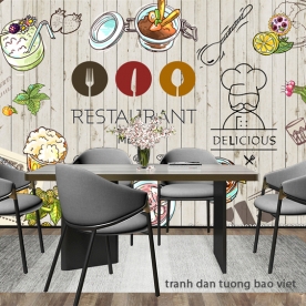 Tranh dán tường cho quán ăn me325