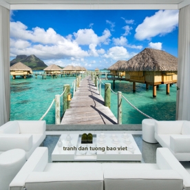Tranh dán tường phong cảnh biển me236