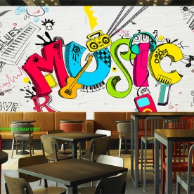 Tranh dán tường cho quán cafe n2003-294