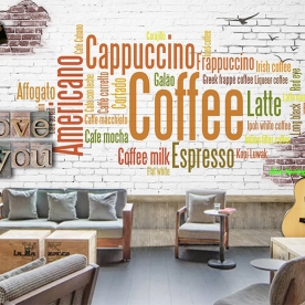 Tranh dán tường cho quán cafe trà sữa n2004-534