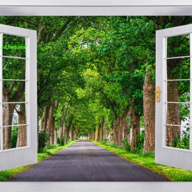 Tranh dán tường cửa sổ 3d n2004-532