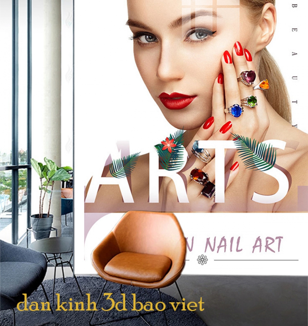 Decal dán kính cao cấp cho tiệm nails spa nails073