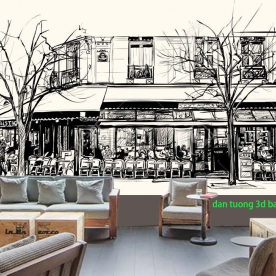 Tranh dán tường cho quán cafe n2005-334