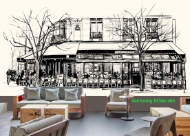 Tranh dán tường cho quán cafe n2005-334