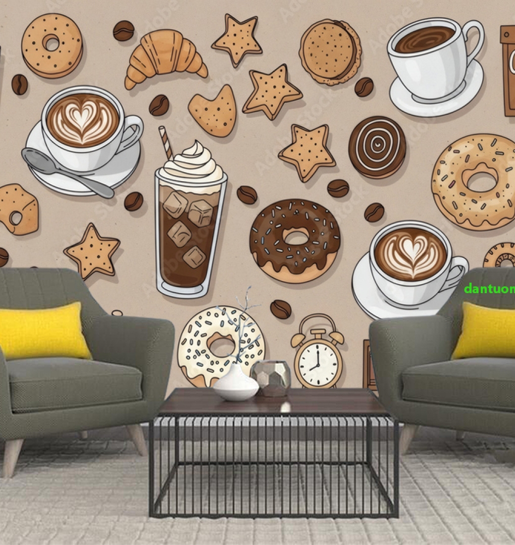 Tranh dán tường cho quán cafe n2005-339