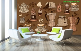 Tranh dán tường cho quán cafe n2005-344