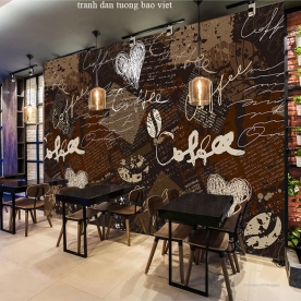 Tranh dán tường cho quán cafe fm305