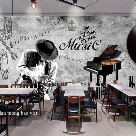 Tranh dán tường cho quán cafe fm503