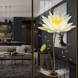 Decal dán kính 2 mặt cao cấp hoa sen se058