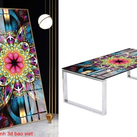 Decal dán kính 3d cho mặt bàn b004