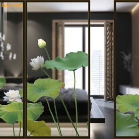 Decal dán kính cao cấp hoa sen se056