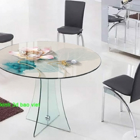 Decal dán kính hoa sen cho mặt bàn kính b001