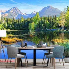 Tranh dán tường sông núi me358