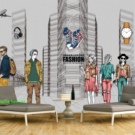 Tranh dán tường cho quán cafe n2003-310