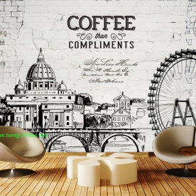 Tranh dán tường cho quán cafe n2003-325