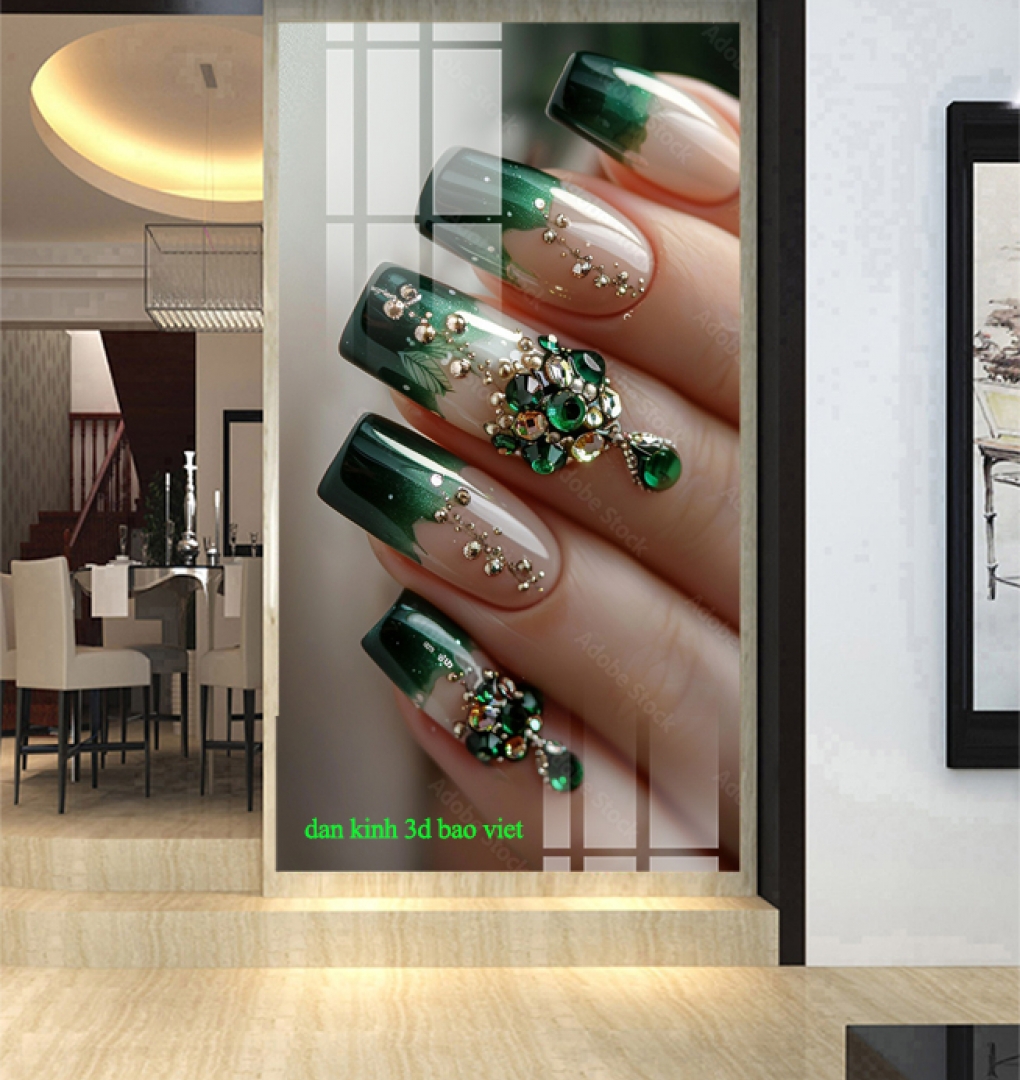 Decal dán kính cao cấp nails spa n2005-350