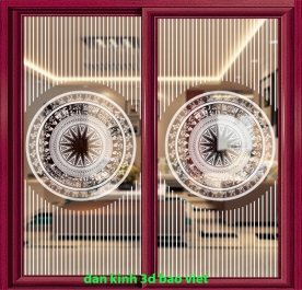 Decal dán kính nghệ thuật 3d trong suốt glass182