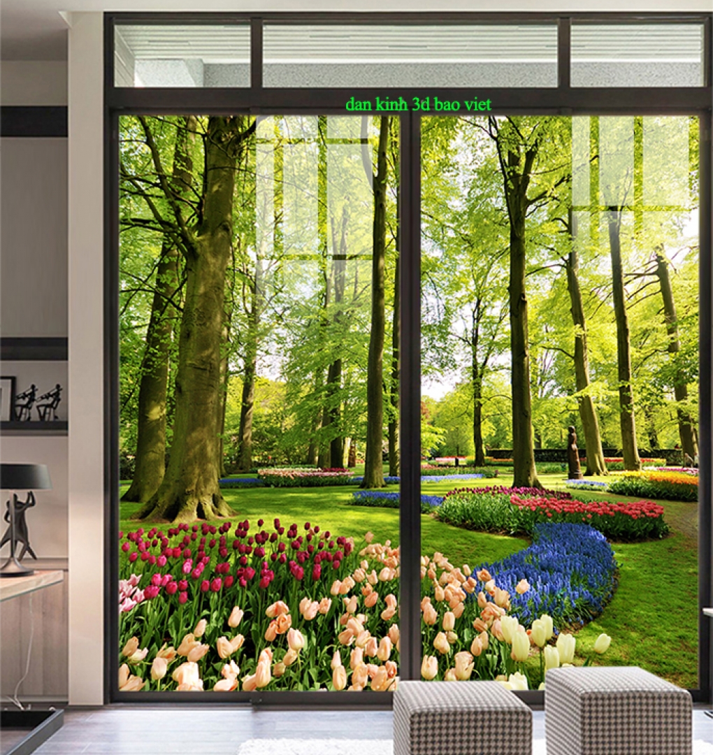 Tranh dán kính 3d 2 mặt phong cảnh k620