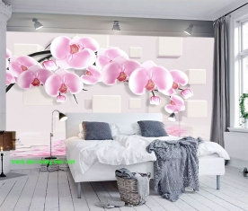 Giấy dán tường phòng ngủ hoa lan h356