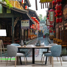 Tranh dán tường cảnh thành phố me379