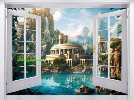 Tranh dán tường cửa sổ 3d n2005-28