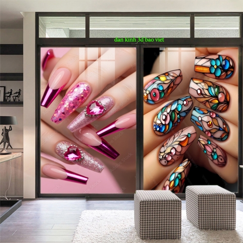 Decal dán kính cao cấp nails spa n2026-49