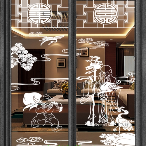 Decal dán kính nghệ thuật 3d phong thủy siglass030