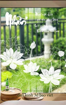 Decal dán kính nghệ thuật 3d trong suốt glass184