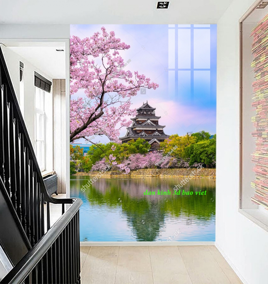 Tranh dán kính 3d 2 mặt phong cảnh n2026-41