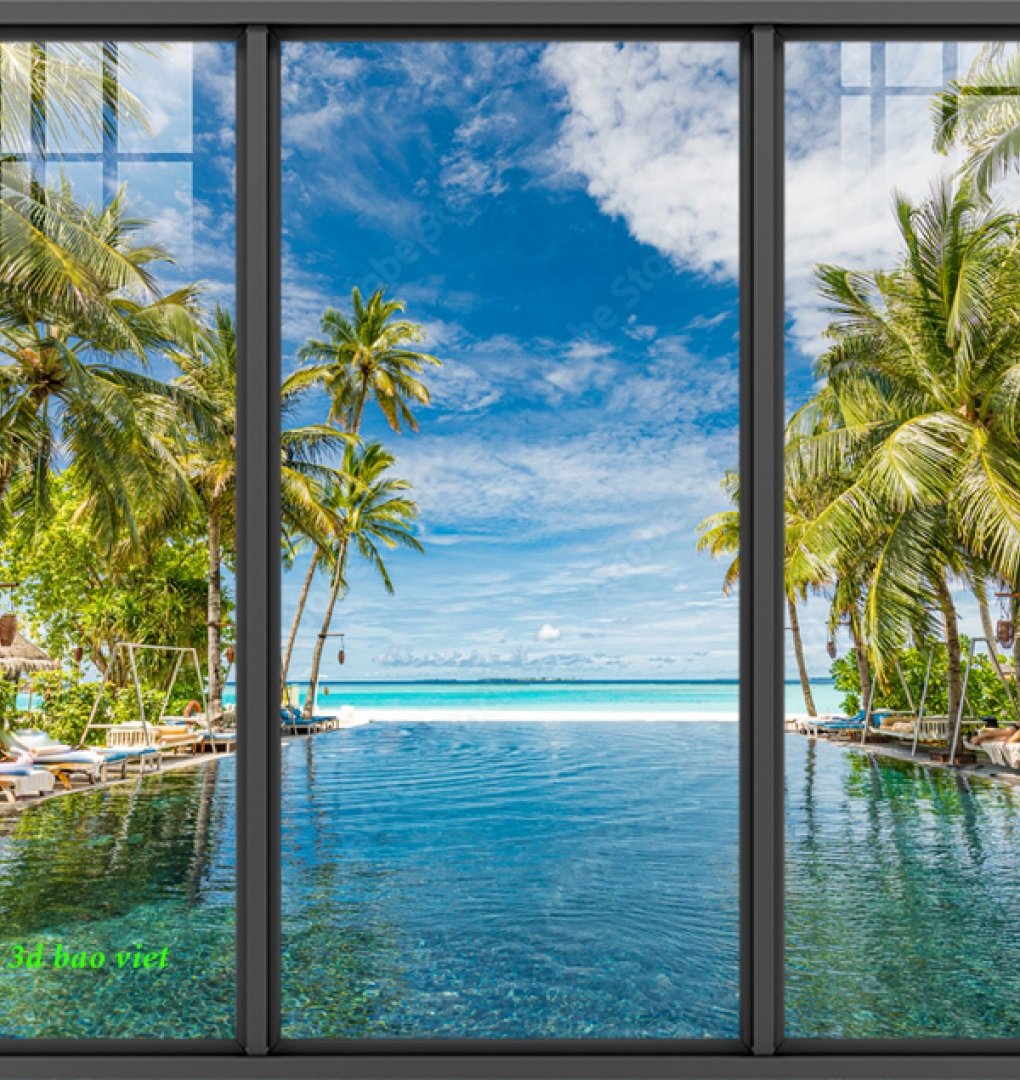Tranh dán kính 3d 2 mặt phong cảnh n2026-43