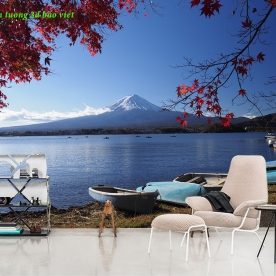 Tranh dán tường sông núi m126