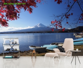 Tranh dán tường sông núi m126