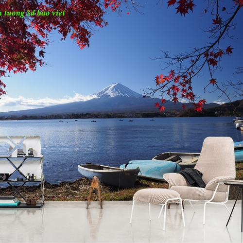 Tranh dán tường sông núi m126