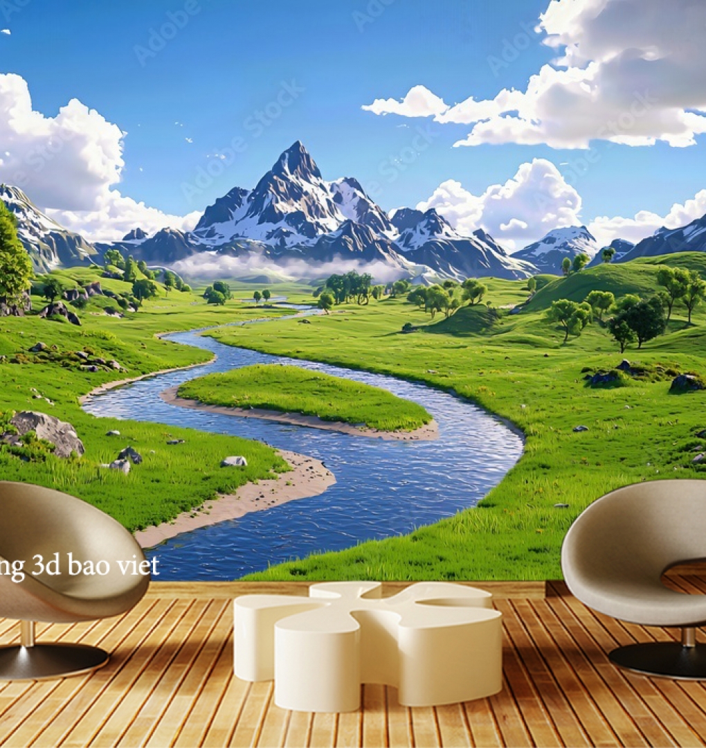 Tranh dán tường sông núi n2026-60