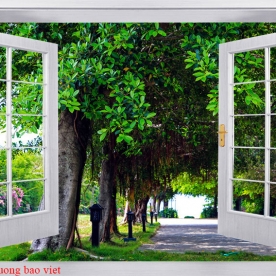 Tranh dán tường cửa sổ tr340