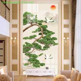 Tranh dán kính 3d phong thủy k436