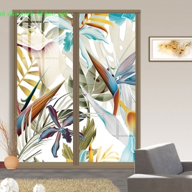 Tranh dán kính dán tủ quần áo k440