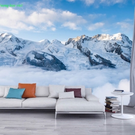 Tranh dán tường phong cảnh núi tuyết m114