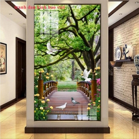 Tranh dán kính 3d 2 mặt phong cảnh k541